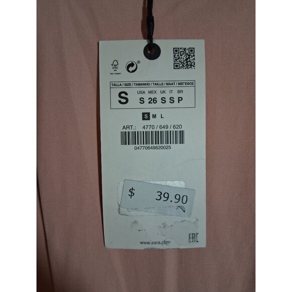 NWT Zara Blouse Boho Y2K Business Casual Office Renaissance Cosplay Pink Small - Picture 6 of 6